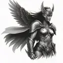 valkyrie warrior woman tattoo design idea