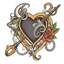 fishing hooks in heart shape. date 2 November   tattoo design idea
