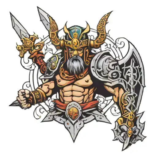 God warrior tattoo design idea