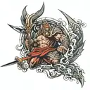 God warrior tattoo design idea