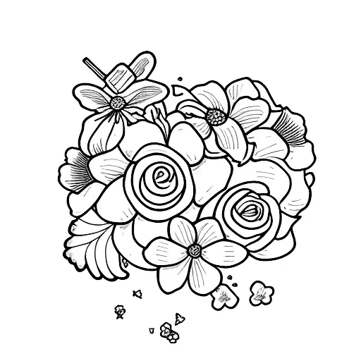 margaridas com ramos  tattoo design idea