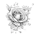 flores y colibrí  tattoo design idea