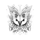 flores y colibrí  tattoo design idea