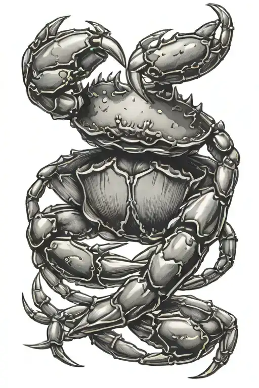 crab holding tattoo design idea