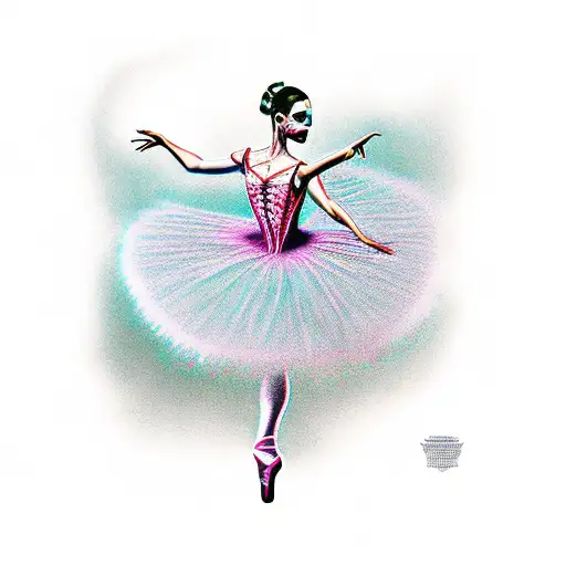 horror ballerina tattoo design idea