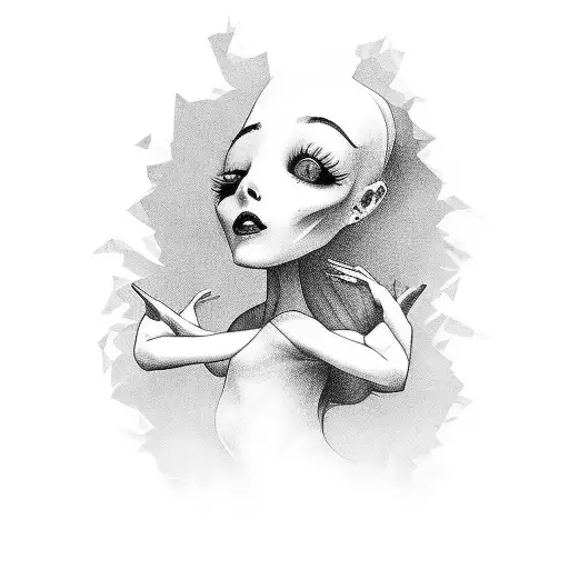 creepy ballerina tattoo design idea