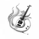 bass guitar tree tattoo design idea