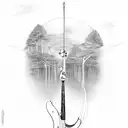 bass guitar tree tattoo design idea