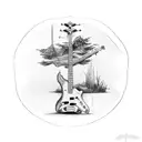 bass guitar tree tattoo design idea