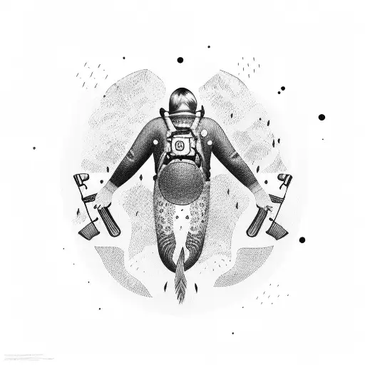 open water swimmer tattoo design idea