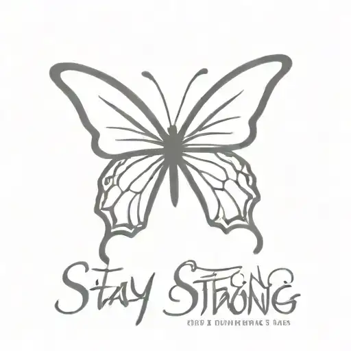 stay strong butterfly flying tattoo design idea