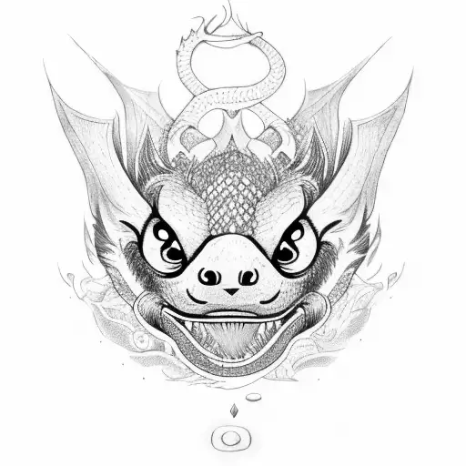 a dragon sloth in a Brazilian Jiu-Jitsu gi with a black belt tattoo design idea