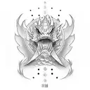 a soft dragon in a Brazilian Jiu-Jitsu gi with a black belt tattoo design idea