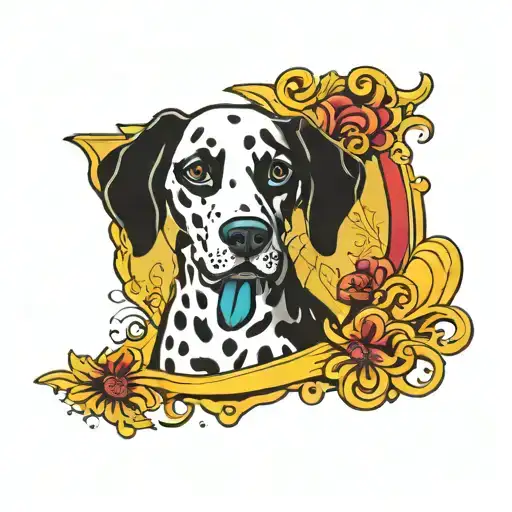 pointing dalmatian tattoo design tattoo design idea