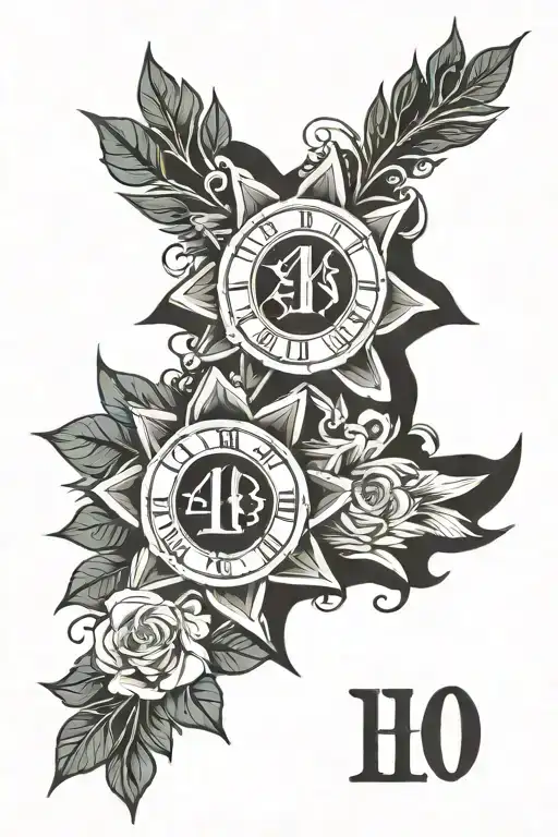 roman numbers 14 01 23 tattoo design idea