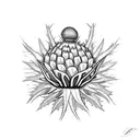 scottish thistle as a person riding a bike tattoo design idea