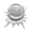 scottish thistle as a person riding a bike tattoo design idea