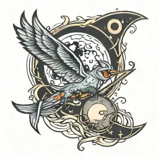 spitfire and the moon tattoo design idea