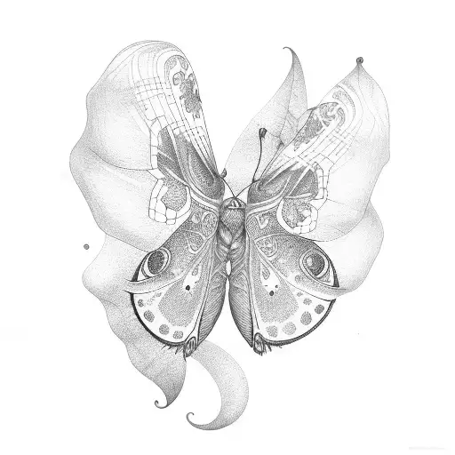 borboleta e orquideas tattoo design idea