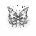 borboleta e orquideas tattoo design idea