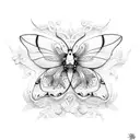 borboleta e orquideas tattoo design idea