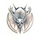 full chest deer skull tattoo design idea