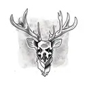 full chest deer skull tattoo design idea