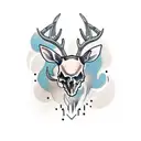full chest deer skull tattoo design idea