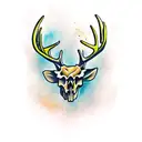 full chest deer skull tattoo design idea