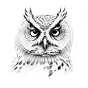 owl with seattle skyline tattoo design idea