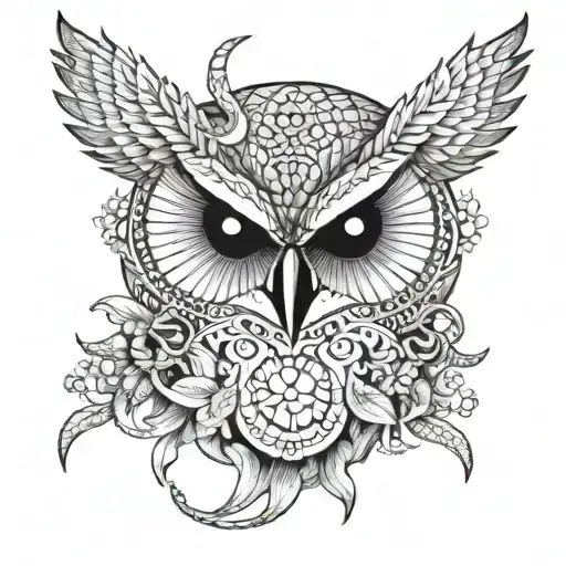 Australian indigenous Owl, Dolphin, and Snake tattoo tattoo design idea