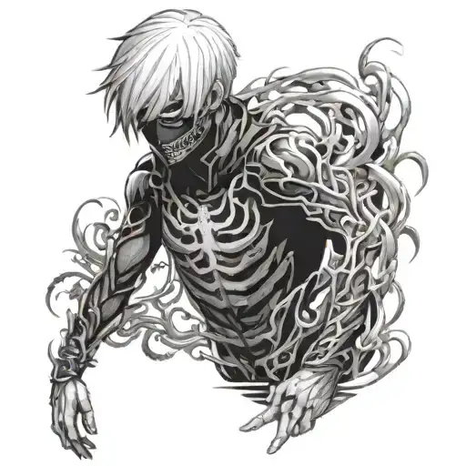 al kakujas of kaneki ken tokyo ghoul surrounded by demonic tattoo design idea