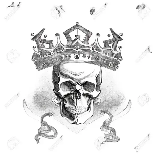 Skull with Crown of Lithuanian Grand Dukes tattoo design idea
