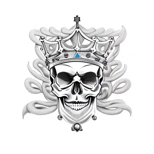 Skull with Crown of Lithuanian Grand Dukes tattoo design idea