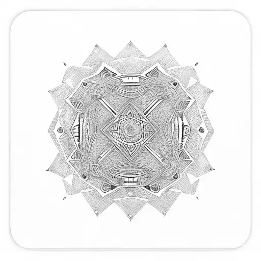 Romanian family of 4 geometric design tattoo design idea