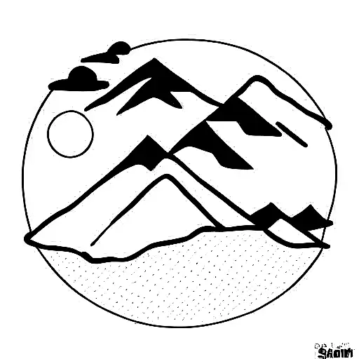 Romanian mountains tattoo design idea