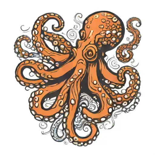 octopus wrapping its tentacles tattoo design idea