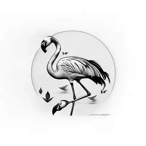 gogeous female flamingo chest tattoo black and grey tattoo design idea