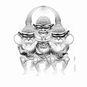 Three wise monkeys (See no evil, hear no evil, speak no evil) tattoo design idea