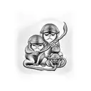 Three wise monkeys (See no evil, hear no evil, speak no evil) tattoo design idea