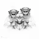 Three wise monkeys (See no evil, hear no evil, speak no evil) tattoo design idea