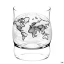 A cocktail glass with a world map inside it tattoo design idea