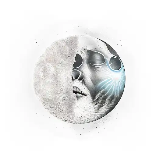 Moon sirene tattoo design idea