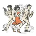 pulp fiction dancing silhouette tattoo design idea