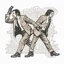 pulp fiction dancing silhouette tattoo design idea