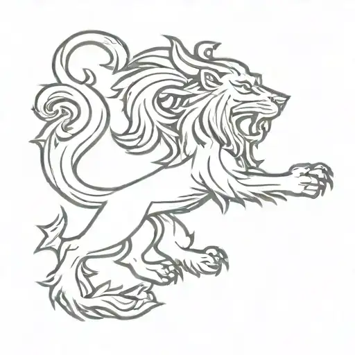 scottish rampant lion tattoo design idea