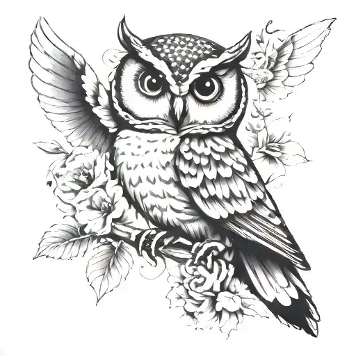 owl,hummingbird,bee's tattoo design idea