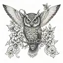 owl,hummingbird,bee's tattoo design idea