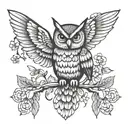owl,hummingbird,bee's tattoo design idea