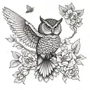 owl,hummingbird,bee's tattoo design idea